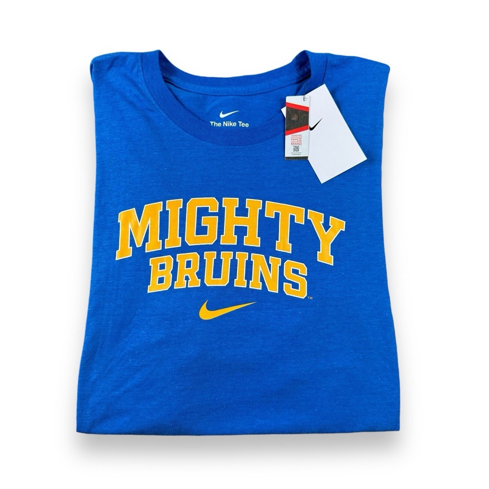 NWT Nike UCLA Mighty Bruins Center Swoosh Spellout T-Shirt Mens XL